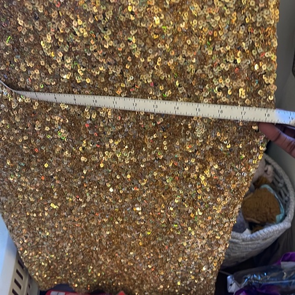 Gold Zara women’s midi sequined dress - Picture 7 of 13